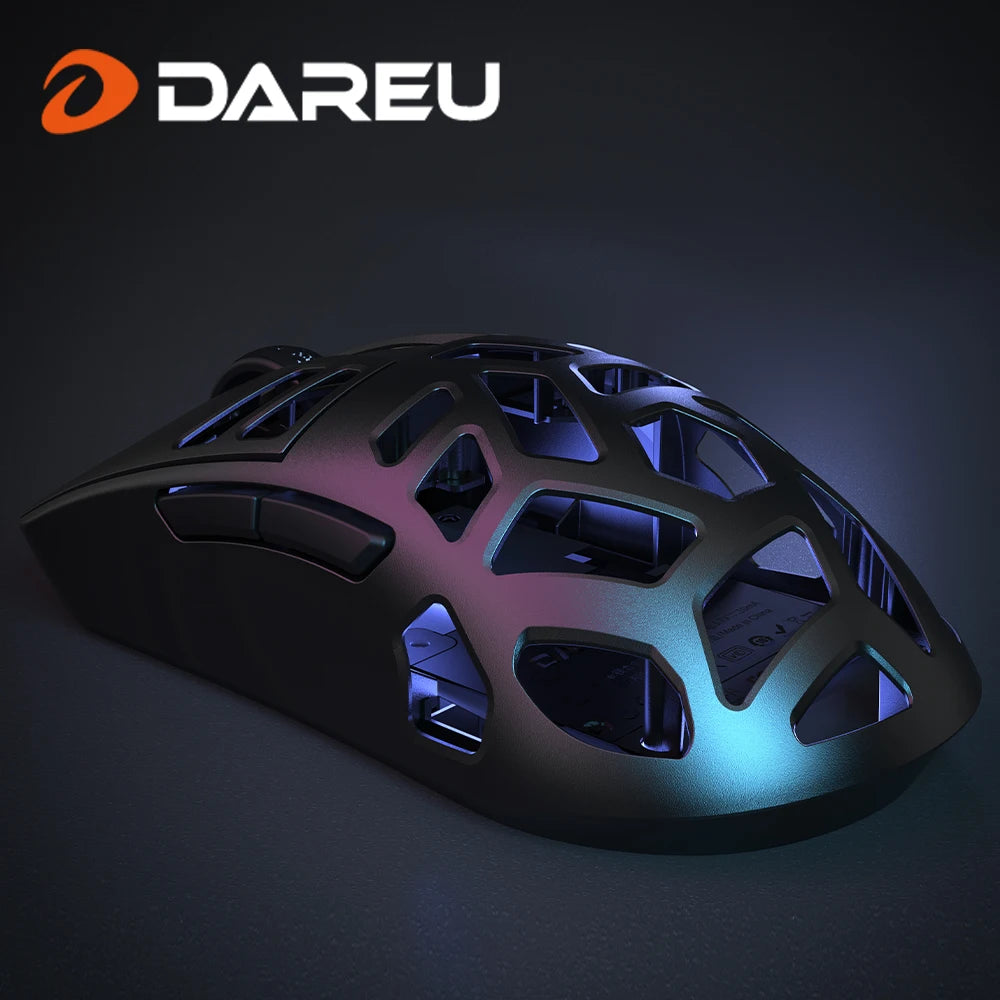 DAREU Al-mg Tri-mode 8Khz PBT Wireless Gaming Mouse Quick Charge PAW3950 30000 DPI Lightweight for PC Gamer