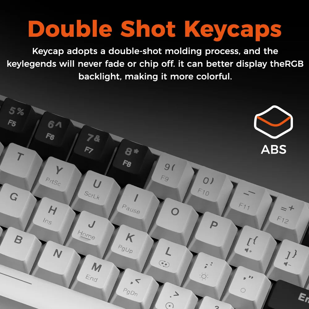 DAREU EK861S RGB Wired Mechanical Keyboard 61 Keys Red Switches ABS Keycaps N-key Rollover with Magnetic Feet
