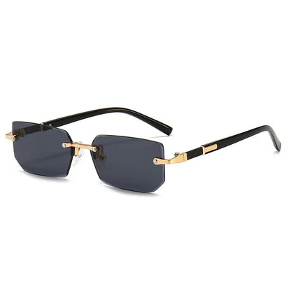 Mode Rimless Solglasögon Män Kvinnor Populära Ramlösa Solglasögon Man Kvinna Klassiska Små Fyrkantiga Sommar Resesolglasögon