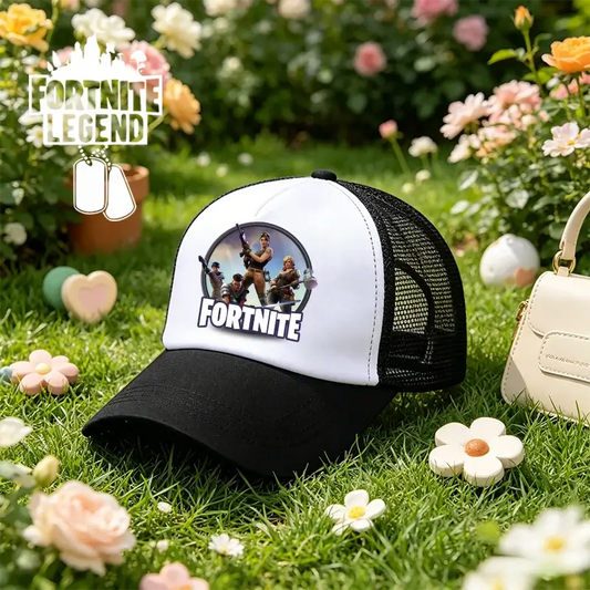 Fortnite-Baseballcap mit Cartoon-Spielmotiv, bedruckte Sommermütze für Kinder, atmungsaktive Mesh-Kappe, verstellbare Schirmmütze, Geburtstagsgeschenk für Kinder