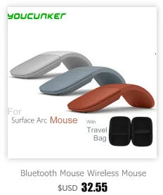 Bluetooth Arc Touch Mouse For Microsoft Surface Wireless Ergonomic Mause Computer 3D Silent Laser Mice For Laptop PC Windows