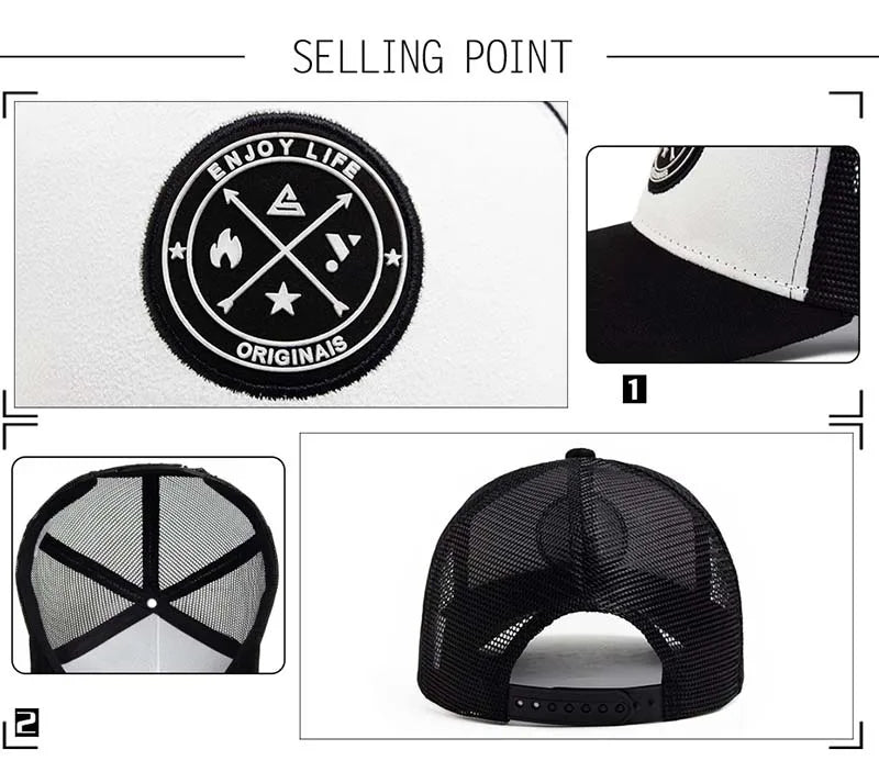 Baseballová čepice Four Seasons Mesh pro ženy a muže, módní, ležérní, prodyšná, s písmenem a ikonou, unisex, hiphopová, truckerová, outdoorová, sportovní, čepice typu „dad hat“