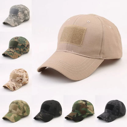 1 pz. Cappellini da baseball mimetici tattici da outdoor per soldati, da combattimento e paintball, cappellino regolabile, cappellini estivi con chiusura a scatto per uomo e donna