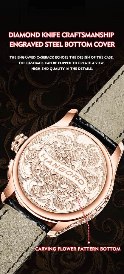HANBORO hourly clock series men's fully automatic mechanical watch 5379