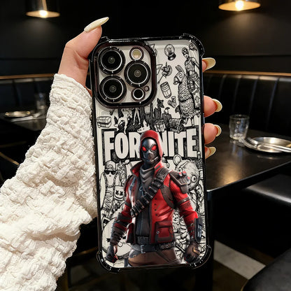 Oblíbený herní kryt na telefon FortniteS s pokovením pro iPhone 17 17e 16e 16 15 14 13 12 11 Pro Max X XR XSMax 7 8 Mini Air Plus, odolný proti pádu