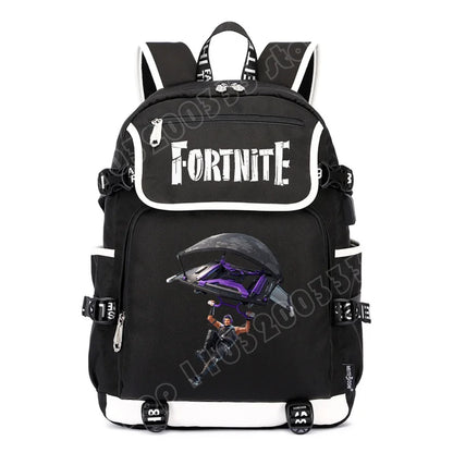 Fortnites Large Capacity Backpack Casual Shoulder Bag with USB Port Unisex Anime Students Schoolbag New Stylish Stationery Gift
