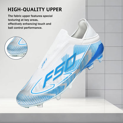 AG/FG Soccer Cleats for Men Women Kids Youth PU Fabric Upper TPU Sole Non-Slip Wear-Resistant for Natural Grass Sports Pitch Tra