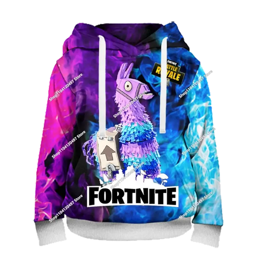 Fortnite-Anime-Hoodie für Kinder, Herren-Streetwear, Hip-Hop-Sportswear, lässiges Sweatshirt mit lockerer Passform, Outdoor-Fashion