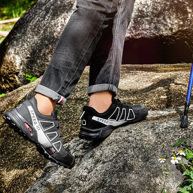 Zapatillas de senderismo impermeables para hombre, calzado deportivo outdoor con cordones, zapatillas casuales de ciclismo para mujer, calzado táctico de entrenamiento antideslizante para campo