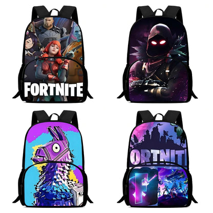 Klassinen Fortnite-lasten reppu pojille ja tytöille, oppilaan syntymäpäivälahja, lapsen koululaukku, suuri kapasiteetti, retkeilyyn sopiva kestävä reppu