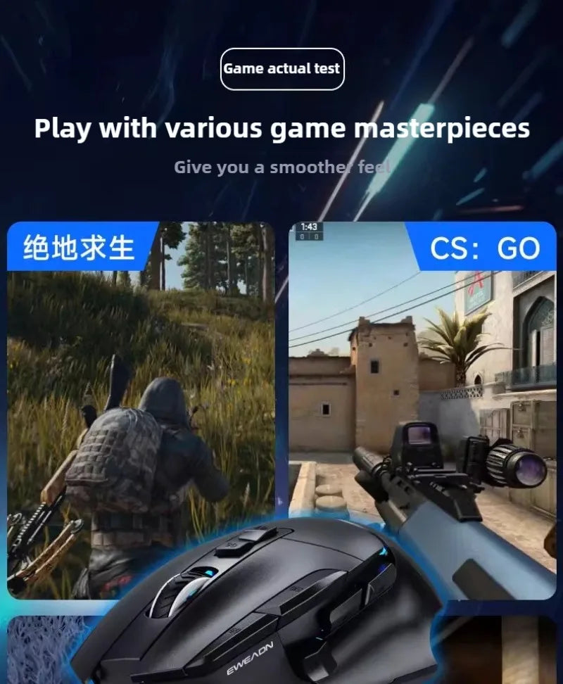 G2 Wired Gaming Mouse 12800DPI Ergonomics RGB Lighting Effect 1000Hz 7000FPS 9 Keys Macro Programming Mouse for Laptops Desktop