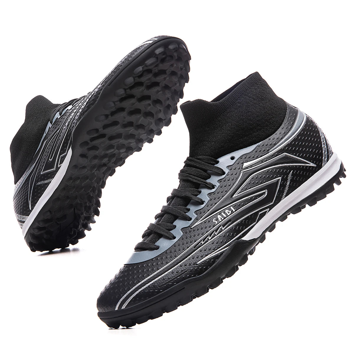Chaussures de football athlétiques TF Turf, tige en tissu PU doux pour la peau, semelle en caoutchouc antidérapante, qualité fiable, chaussures d'entraînement.