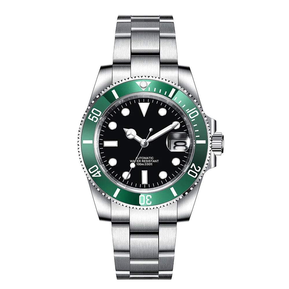 Customized Logo Men's Mechanical Automatic Wristwatch NH35 Movement 40mm Dial 100M Waterproof Sapphire Glass DIY Corgeut
