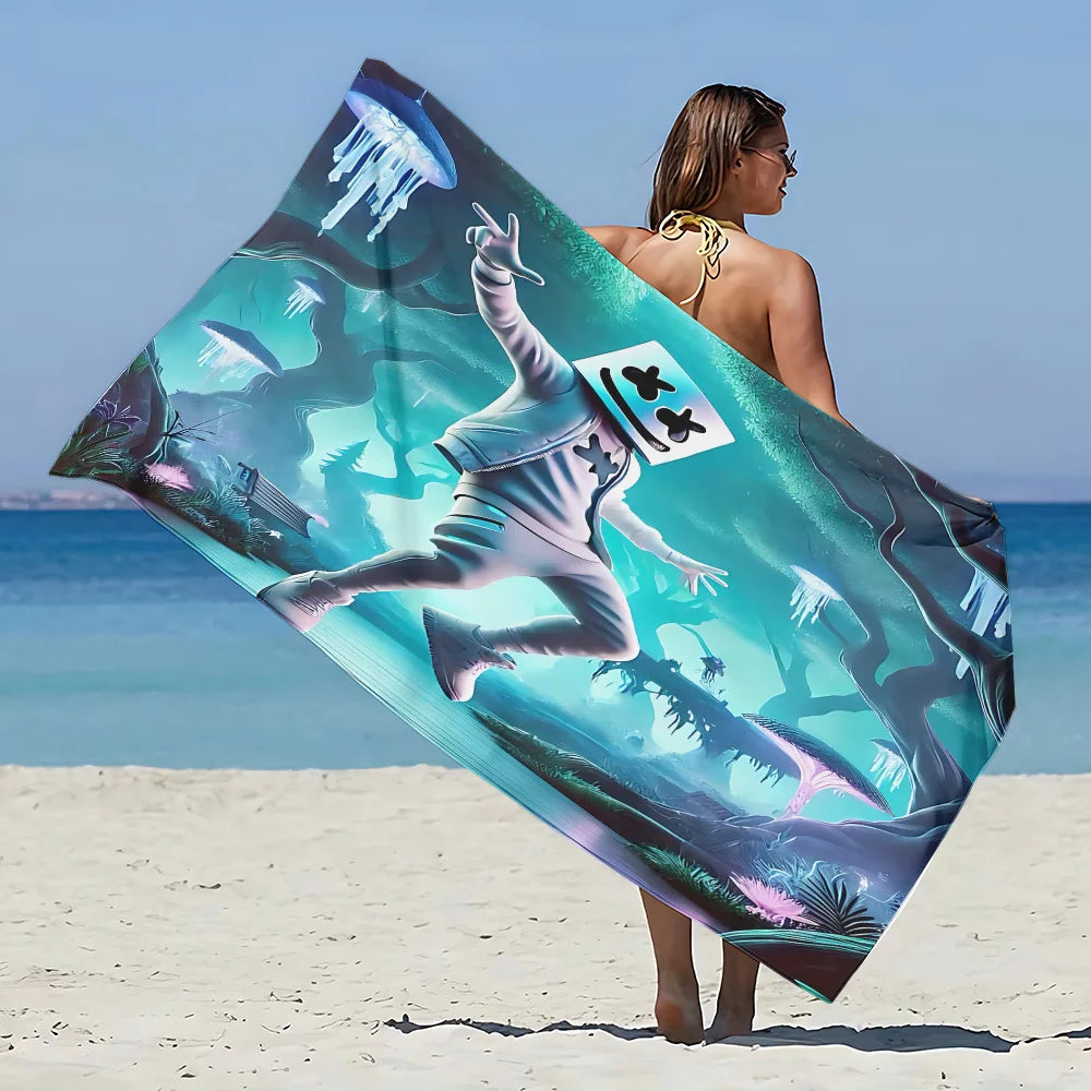 Neues Hot Game F-FortniteS Strandtuch aus Mikrofaser, sandfrei, schnelltrocknend, weich, sandabweisend, Poolhandtuch, Geschenk für Frauen, Reisen, Fitnessstudio, Dusche