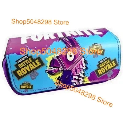 Astuccio grande in canvas kawaii per penne e matite, per ragazzi e ragazze, stampa Fortnite, articoli scolastici, cancelleria, regalo di compleanno per adolescenti