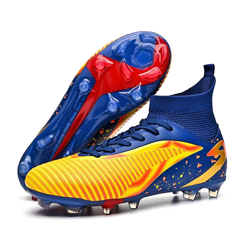 Chaussures de football pour hommes, crampons longs FG / crampons courts TF, antidérapantes, pour terrain naturel et synthétique, entraînement