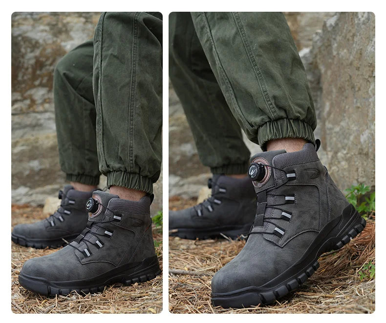 Bottes de sécurité imperméables pour hommes, chaussures de travail Parker en acier, bouton rotatif, chaussures de protection, taille 47, 48, hiver