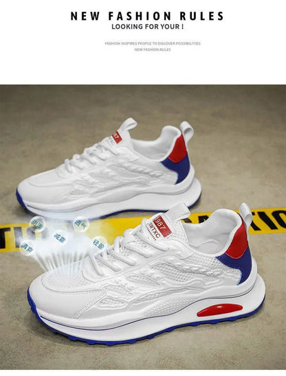 Men's Summer 2025 New Soft Bottom Breathable Mesh Sports Shoes Casual Versatile White Sneakers Lightweight Comfortable Runnin...
