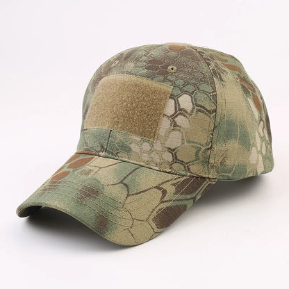 1 pz. Cappellini da baseball mimetici tattici da outdoor per soldati, da combattimento e paintball, cappellino regolabile, cappellini estivi con chiusura a scatto per uomo e donna
