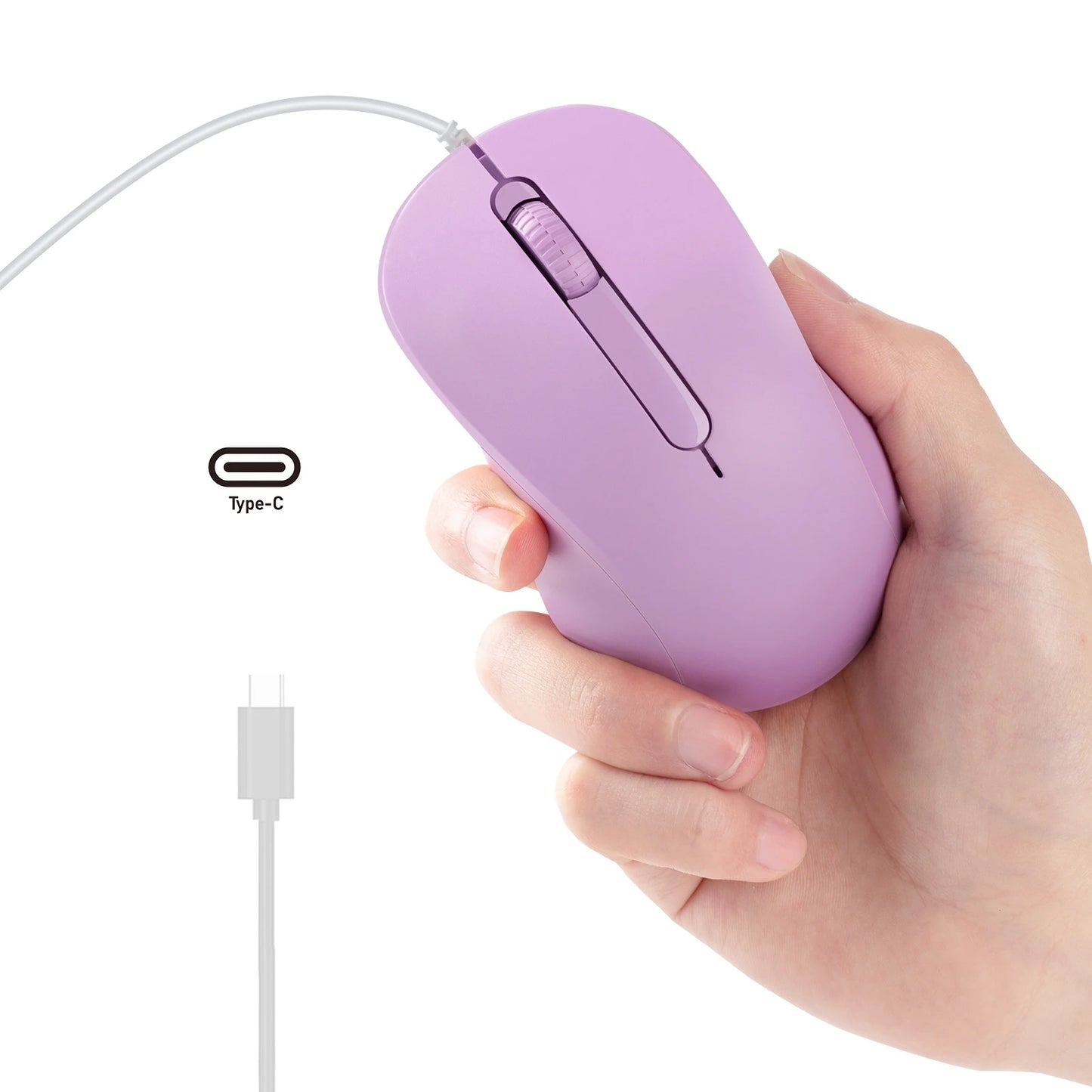 USB C Wired Mouse Silent Click 1000DPI Type-C Mouse For Laptop/Tablet/Phone Compatible with Mac/Windows/Android Plug and Play