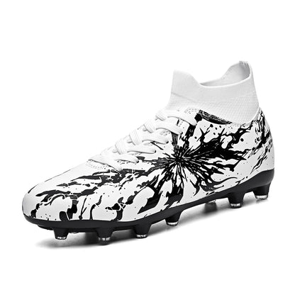 Chaussures de football pour adultes, crampons AG FG, légères, antidérapantes, avec longues pointes, résistantes à l'usure, pour terrain de gazon extérieur.