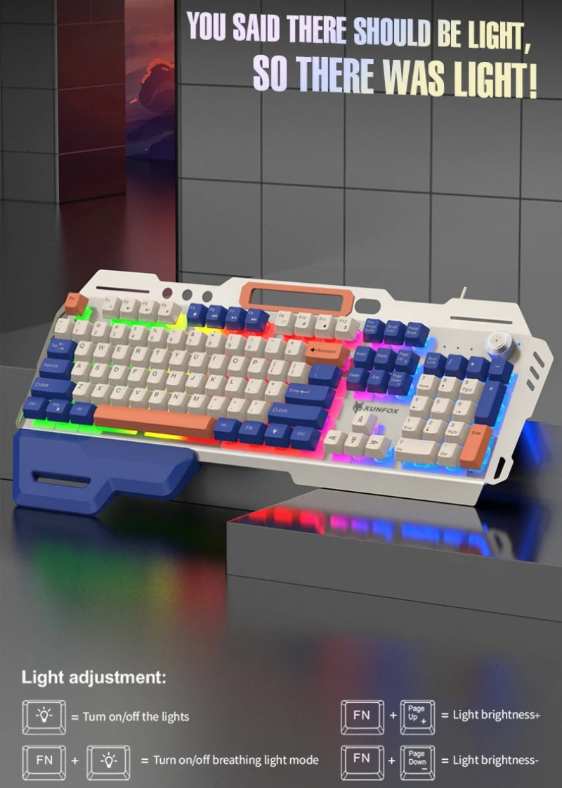 Russian Gaming Keyboard With Russian Layout Spanish Arabic Korean Keyboard Mouse Gamer 104 Keys 100% Layout Wired RGB Light K90