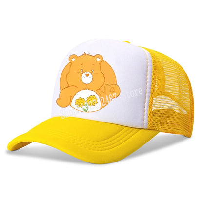 Anime Care Bears baseballová čepice pro dívky a ženy, nová outdoorová sportovní sluneční čepice, letní prodyšná síťovaná sluneční čepice, dětská i dospělá pokrývka hlavy, dárek