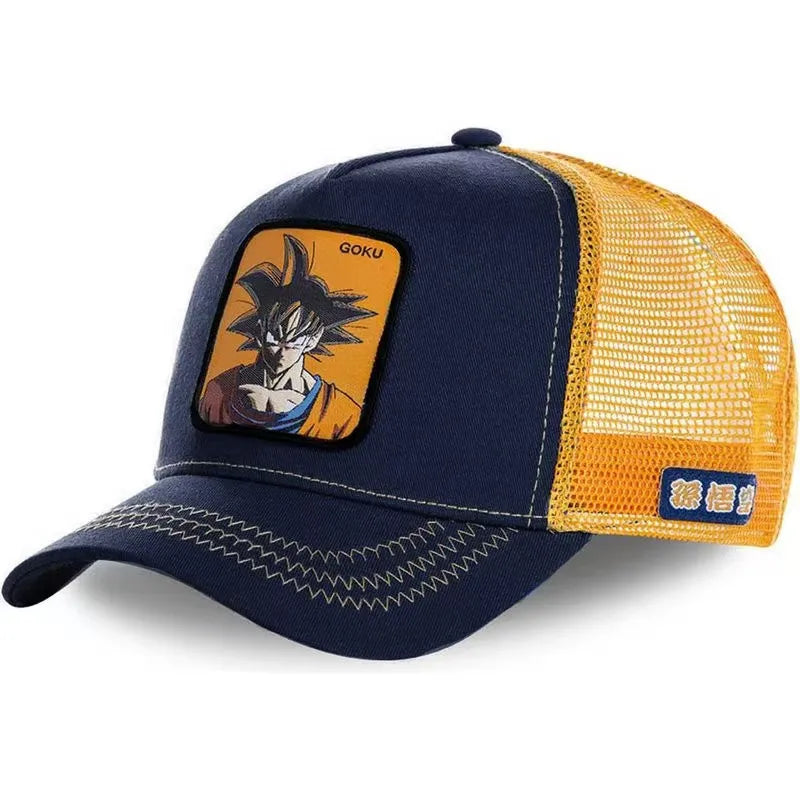 Dragon Ball Anime Embroidered Duck Tongue Mesh Hat Adjustable Breathable Baseball Hat Men's and Women's Outdoor Sunshade Hat