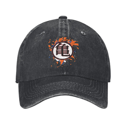 Produit gaming premium Fraquane, Dragon Ball Master Rosh TURTLE SCHOOL Unisex Baseball Cap Distressed Washed Caps Hat Fashion Outdoor Unstructured Soft Headwear