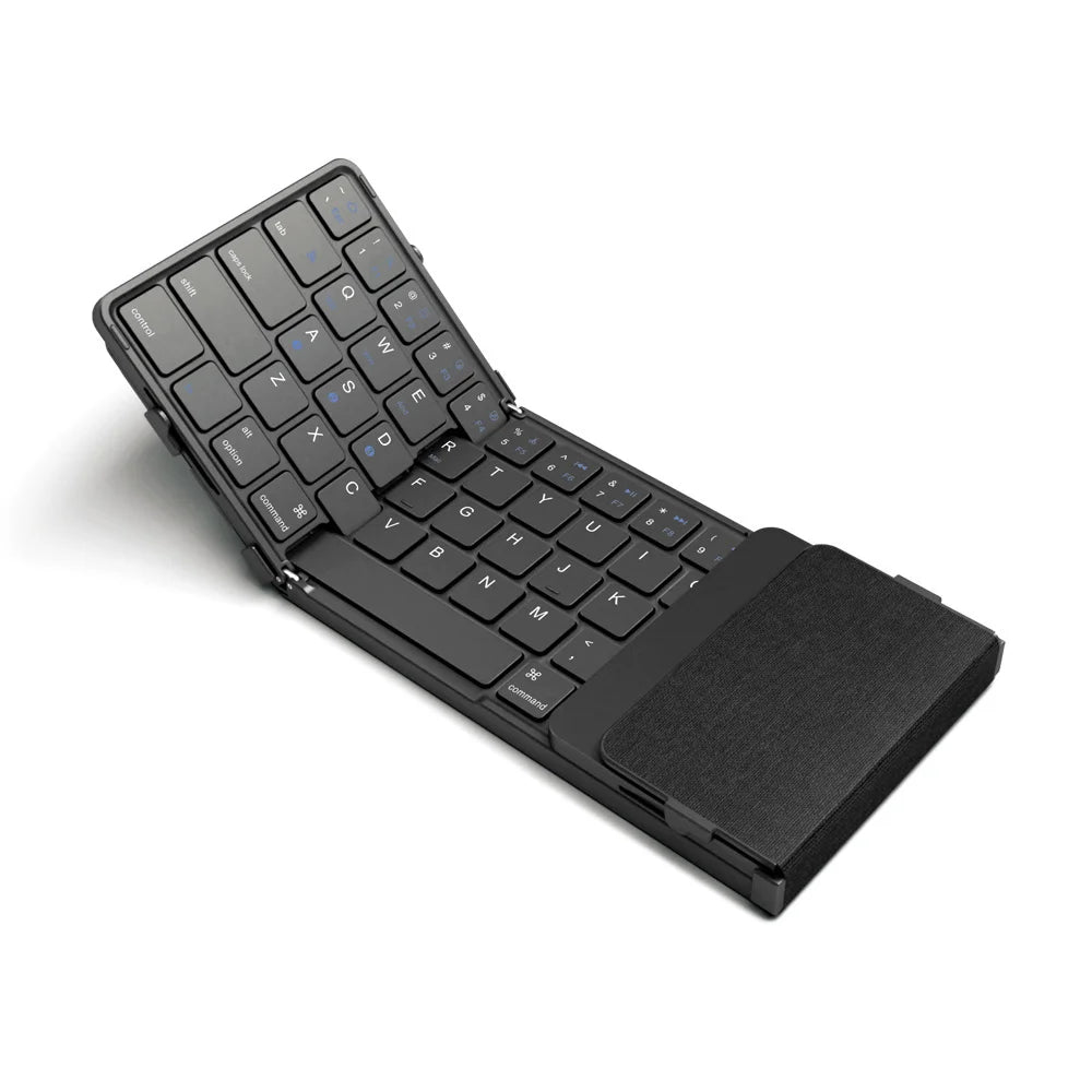 BOW Korea/Russia Wireless Folding Keyboard with Touchpad/Numberpad Rechargeable Foldable Bluetooth Keyboard for Tablet Ipad