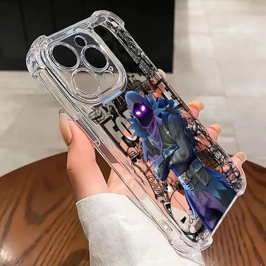 Game Fortnite Phone Case For iPhone 17 16e 16 15 14 13 12 11 Mini Air Pro Max X XR XSMax 7 8 Plus Anti Fall Transparent Cover