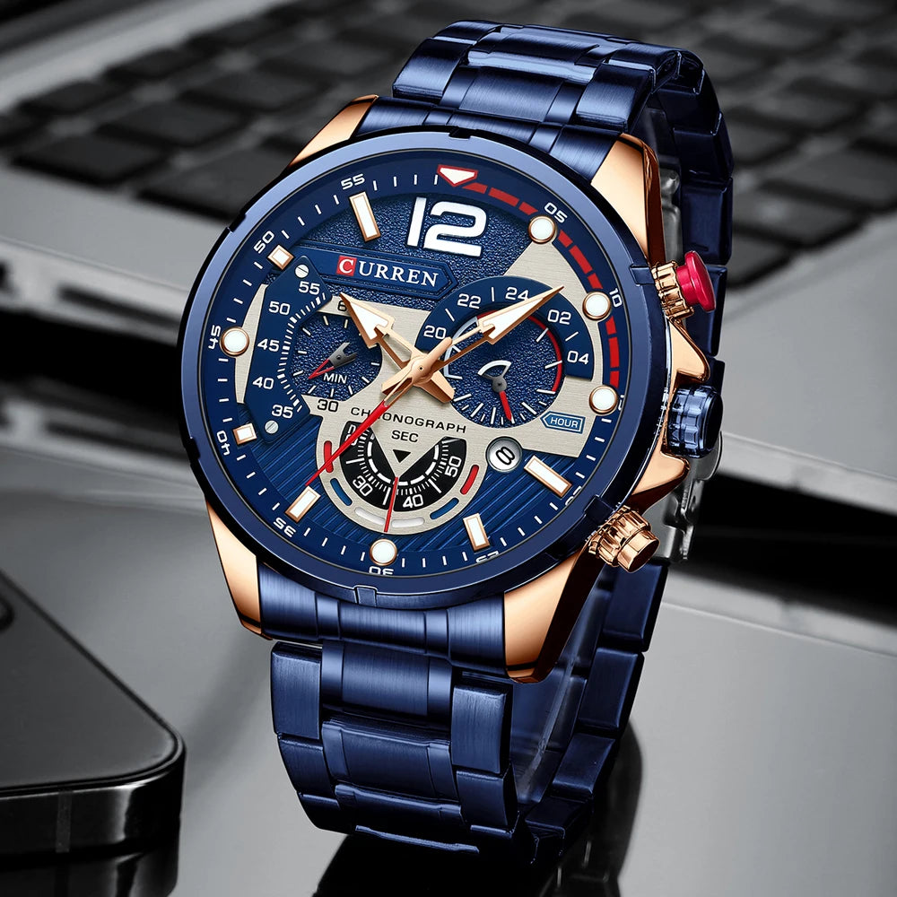 New Watches for Men Top Luxury Brand CURREN Quartz Men’s Watch Sport Waterproof Wrist Watches Chronograph Date Relogio Masculino