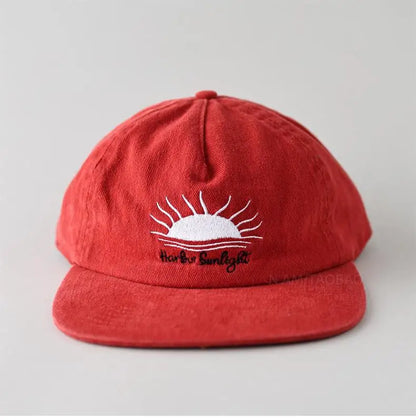 Cappellino da baseball con visiera piatta, carino, per donne, uomini e adolescenti, con ricamo "Sunrise", cappellini estivi e cappelli da sole