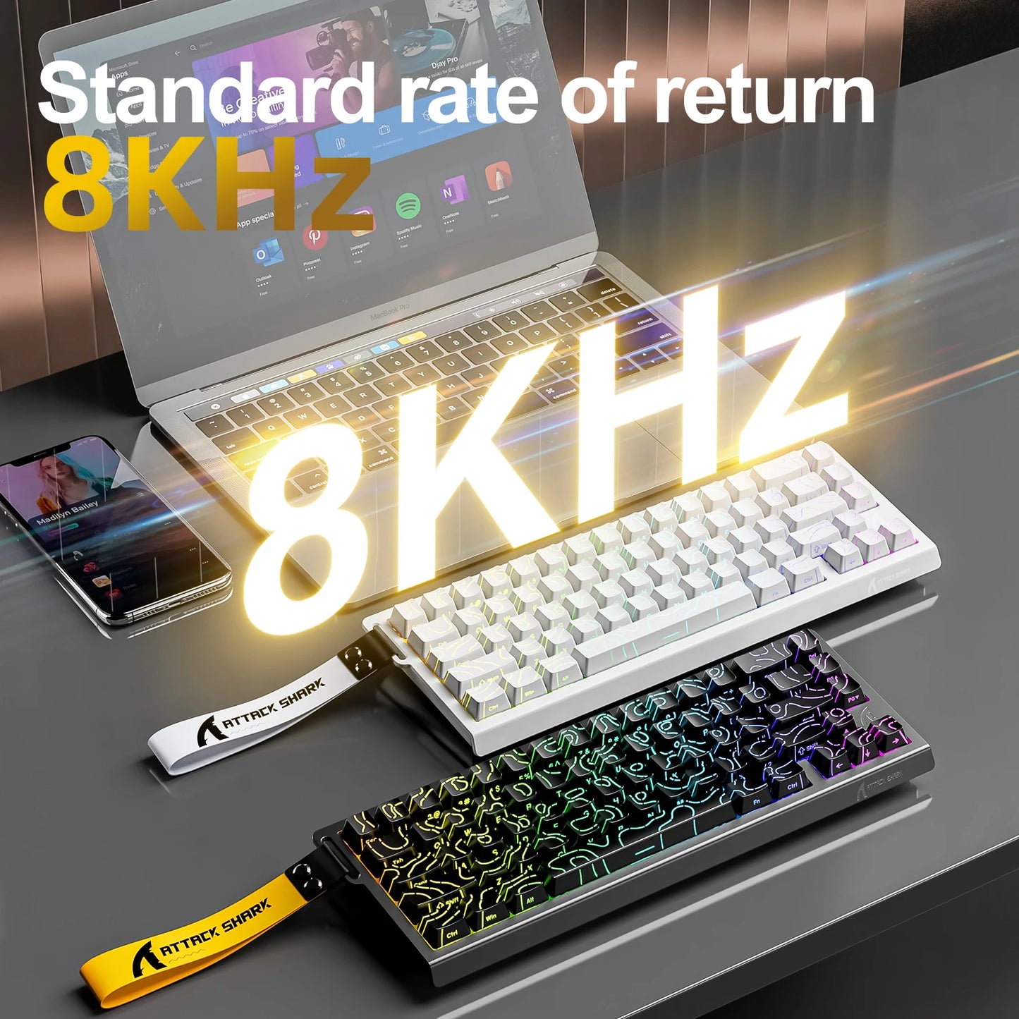 X68HE ATTACK SHARK X68PRO Magnetic Gaming Keyboard Mechanical Wired 0.01mm Rapid Trigg 8000Hz SOCD/Rs 0.125ms 128K Rate
