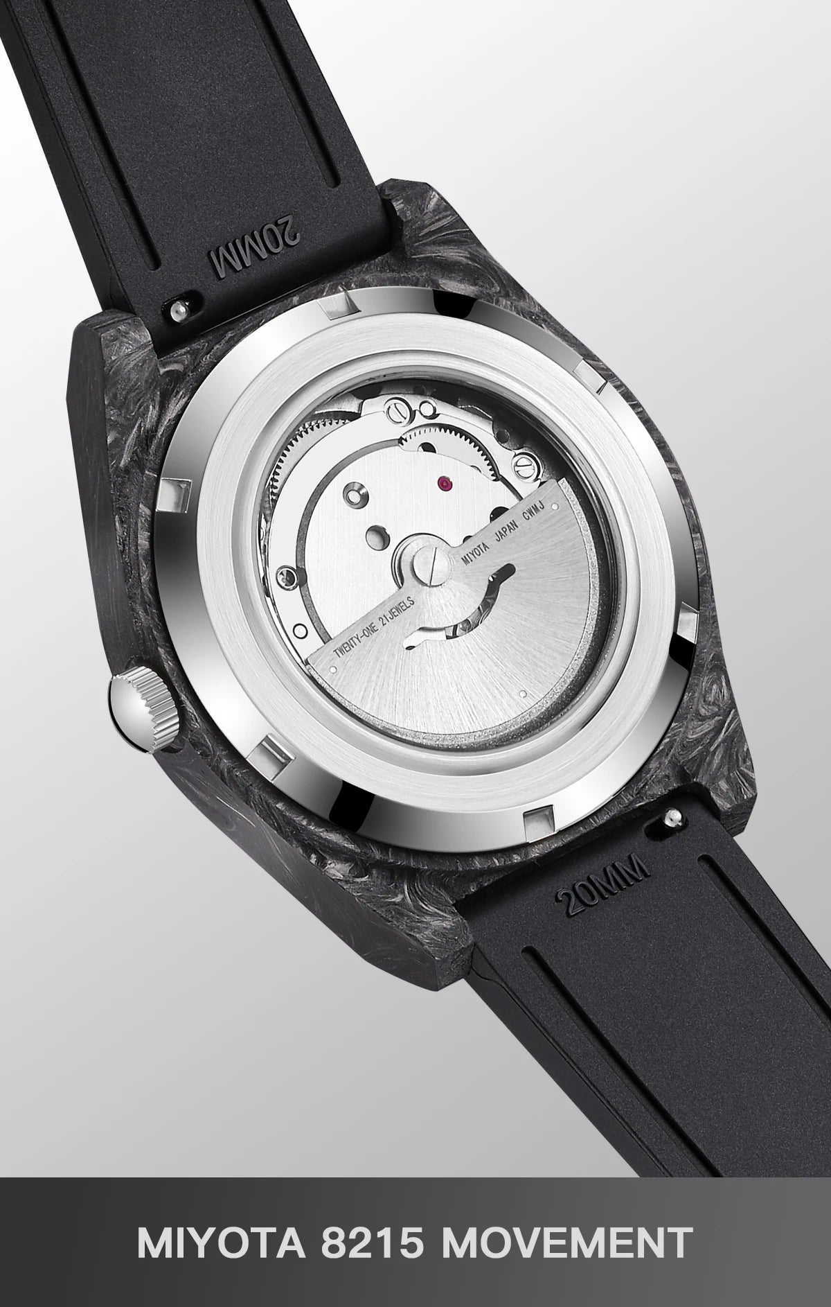 Carbon Fibre Luminous 40mm Automatic Watch Luxury 100m Waterproof Diver Watches automatic Men Watch Japan Miyota 8215 Movement
