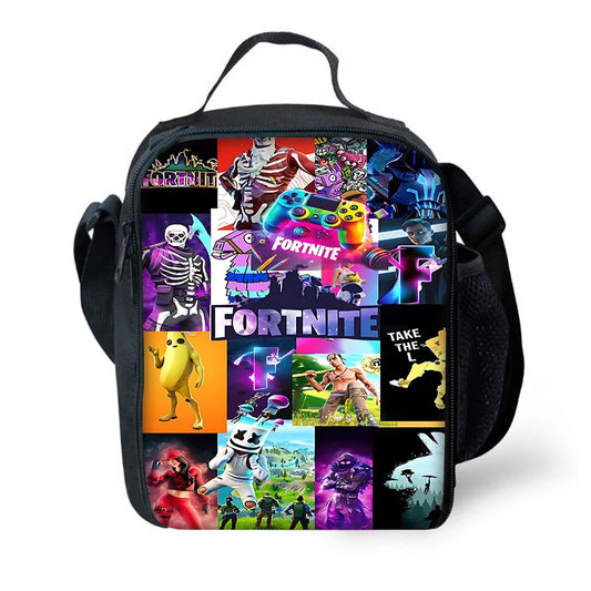 Child Insulated Large Capacity Bag for Boy Hot Game F-FortniteS Girl Student Outdoor Picnic Resuable Thermal Cooler Lunch Box