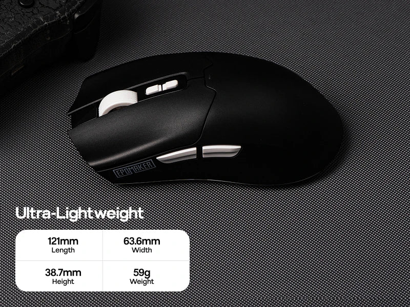 EPOMAKER Click Lite Wired/BT/2.4GHz Wireless Gaming Mouse PAW3311 Sensor 800 to 24000 DPI with 500mAh Battery for PC/Mac/Linux
