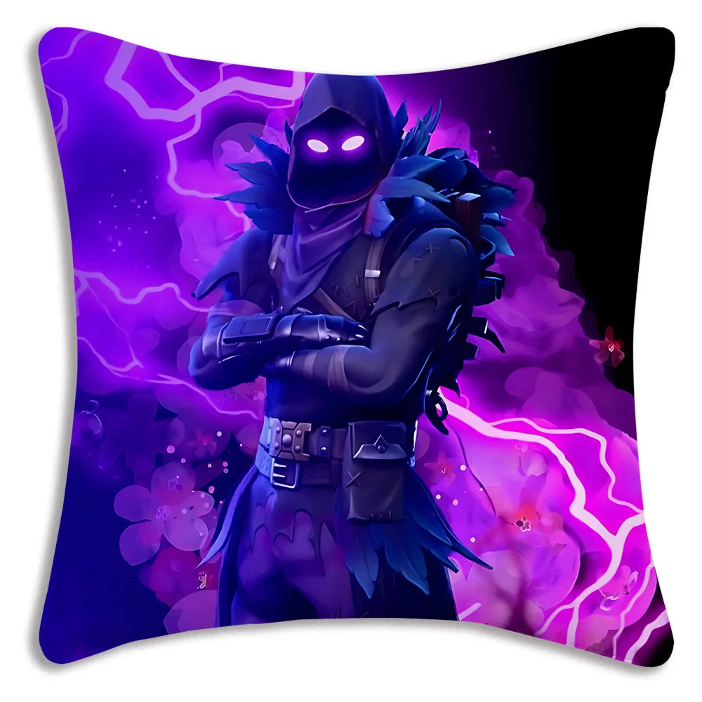Anime game Fortnites Pillow Covers Cartoon Sofa Decorative Home Double-sided Printing Short Plush Cute Cushion Cover