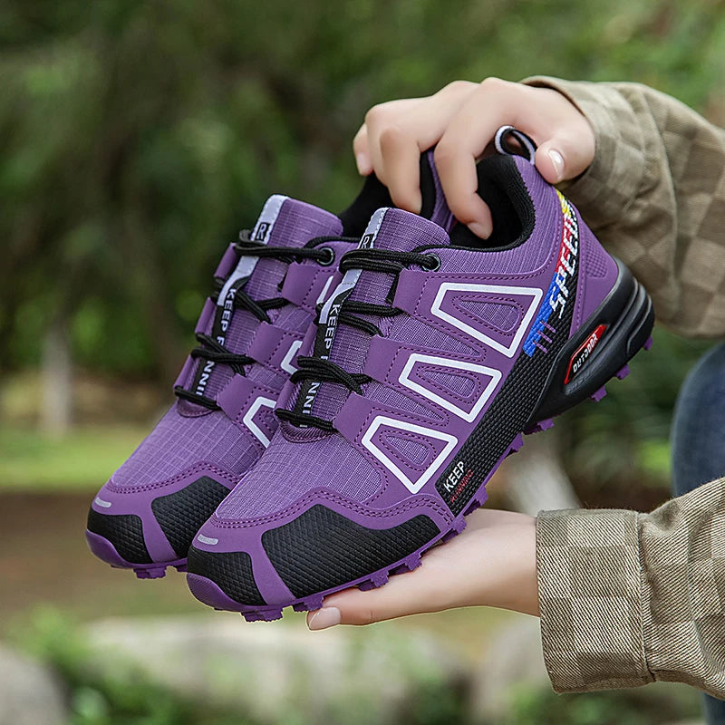 Scarpe da trekking da donna per attività outdoor, scarpe sportive da escursionismo, scarpe tattiche da caccia antiscivolo, scarpe da arrampicata traspiranti con lacci, ciclismo