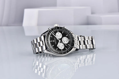 PAGANI DESIGN Moon-ur – Luksus-kvarts-kronograf til mænd, sporty stil, safirglas med antirefleksbehandling, selvlysende display