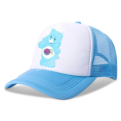 Anime Care Bears baseballová čepice pro dívky a ženy, nová outdoorová sportovní sluneční čepice, letní prodyšná síťovaná sluneční čepice, dětská i dospělá pokrývka hlavy, dárek