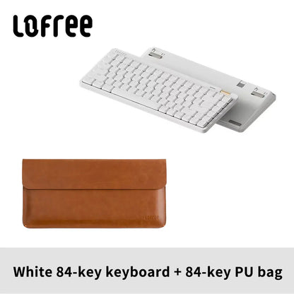 Lofree Flow Lite Wireless Mechanical Keyboard&PU Bag Lighter&Silenter POM Switch 2.4G Bluetooth&Wired Office Typing Gasket 84key