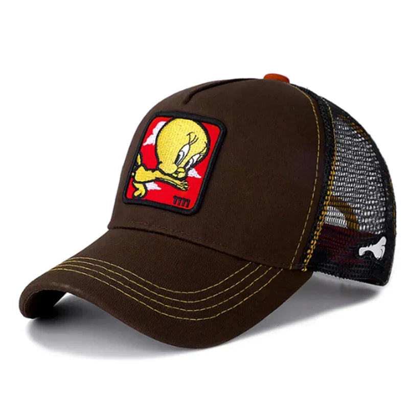 Casquette unisexe anime/dessin animé avec écusson brodé, casquette de baseball, casquette de camionneur, casquettes en maille, chapeau de soleil