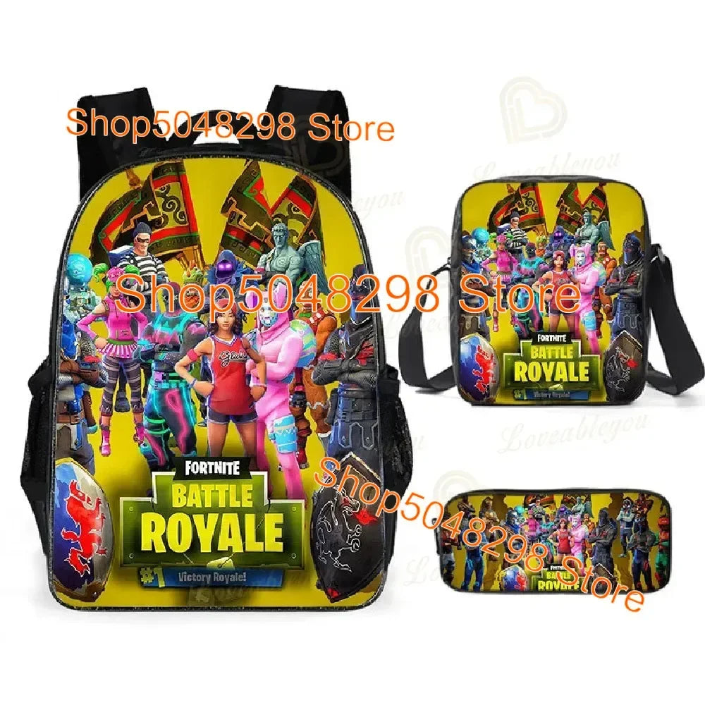 Astuccio grande in canvas kawaii per penne e matite, per ragazzi e ragazze, stampa Fortnite, articoli scolastici, cancelleria, regalo di compleanno per adolescenti