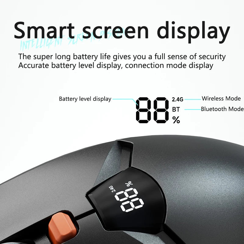 Warvank SX01 Wireless Gaming Mouse Smart Screen Display 6-speed DPI Adjustment 600mAh Rechargeable Silent Office Bluetooth Mouse