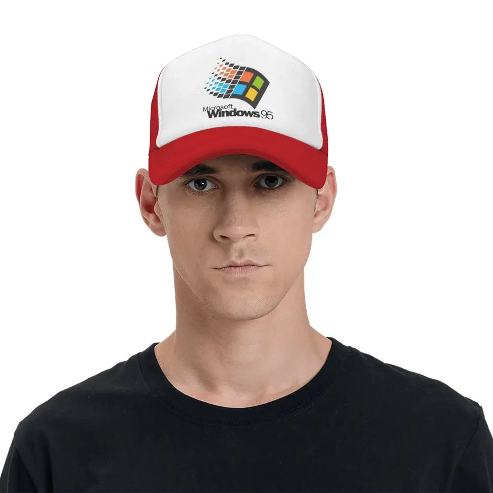 Windows 95 Geeks Nerd Mesh Baseballové čepice Unisex Módní sluneční čepice Nastavitelné čepice typu snapback Rybářské čepice Velkoobchod Nové čepice typu trucker