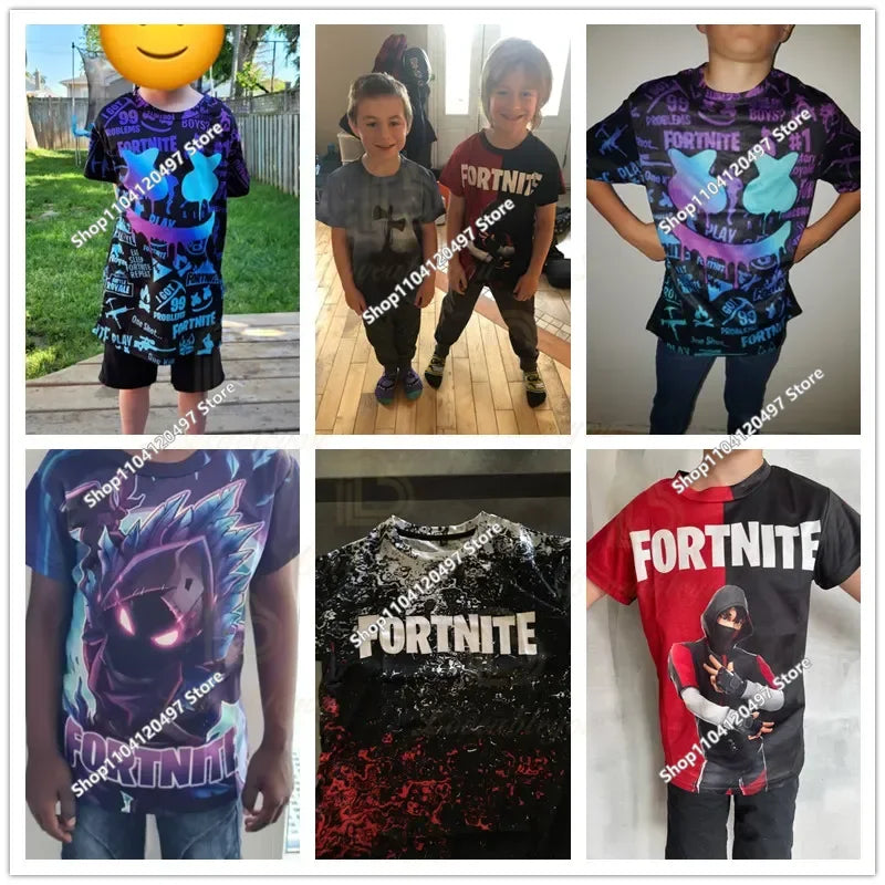 Kinder-Sommer-T-Shirt Battle Royale Fortnite Hero Victory 3D-T-Shirt – Shirts für Jungen, Mädchen und Babys