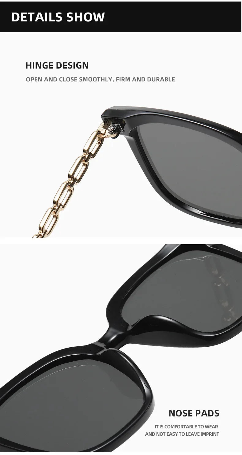 Lunettes de soleil carrées pour femme, style vintage, monture large, verres miroirs noirs, polarisées, lunettes de soleil sexy pour femme, idéales pour le voyage, protection UV400