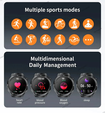 2025 New For Android ios Smart Watch Men HD AMOLED Screen GPS Motion trajectory Heart Rate Bluetooth Calls SmartWatch Waterproof