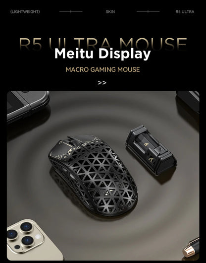 ATTACK SHARK R5 Ultra Carbon Fiber bezdrátová herní myš, herní snímač PixArt PAW3950MAX, 42000DPI, 8000Hz, MCU Nordic 52840